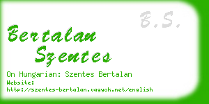 bertalan szentes business card